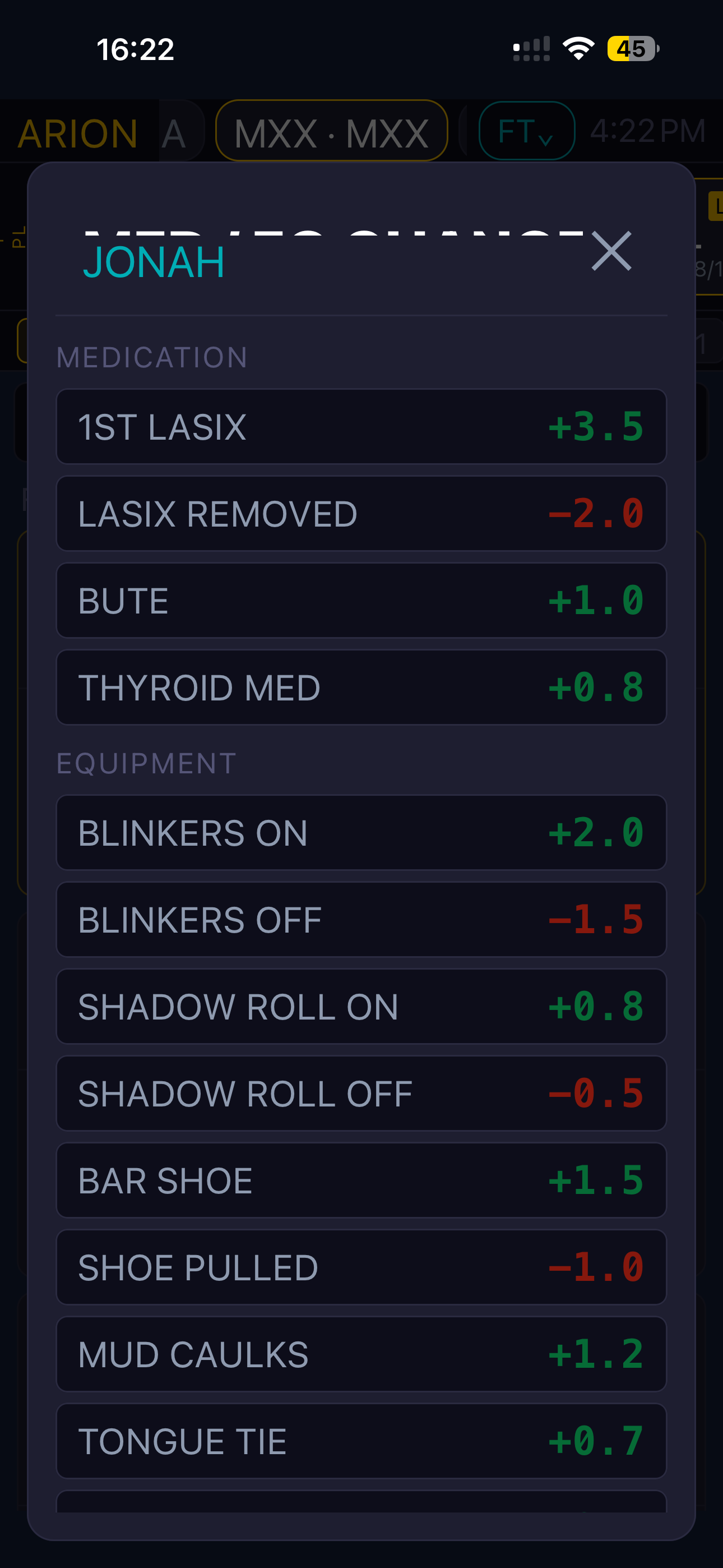 Meds and equipment
